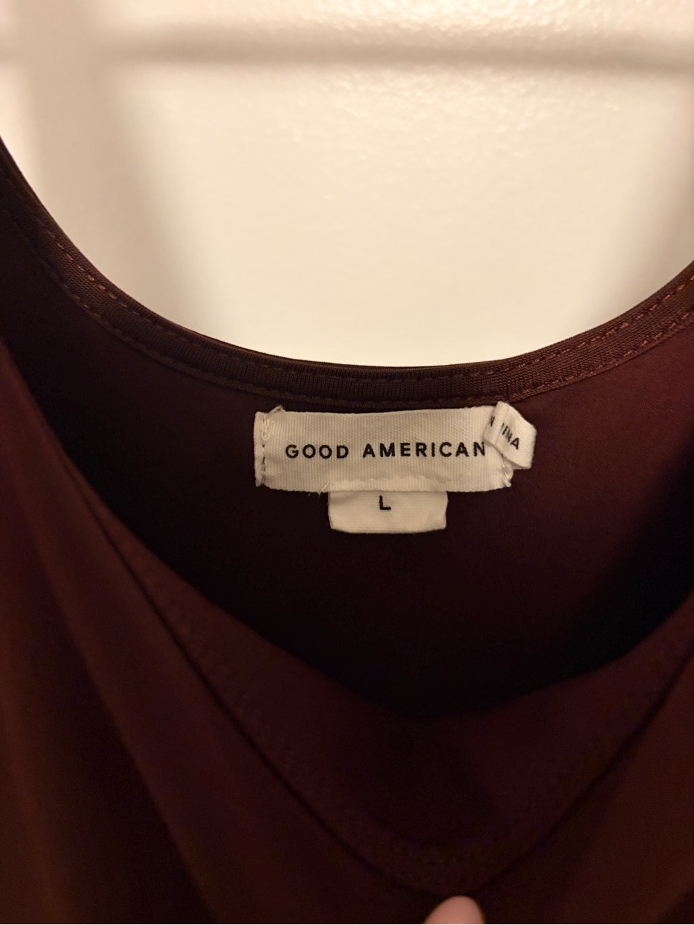 Good American Deep Burgundy Scoop Neck Sleeveless Bodysuit - Picture 3 of 3
